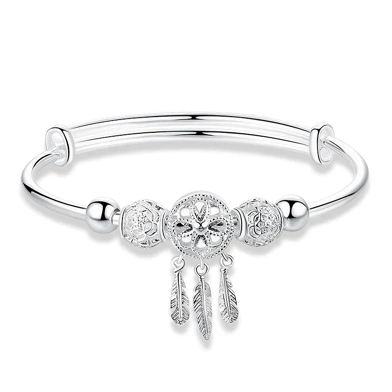 925 Silver Adjustable Dreamcatcher Bracelet